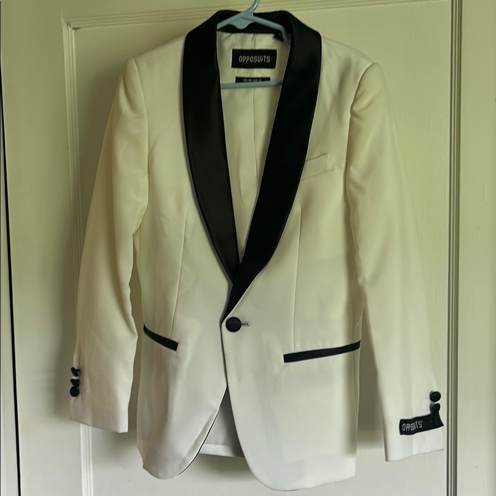 OppoSuits White and Black Tuxedo Blazer
